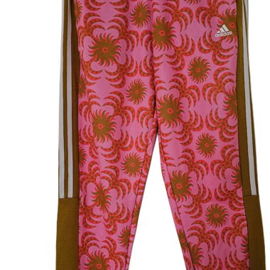Pantalone sportivo Adidas fantasia rosa/giallo tg. L