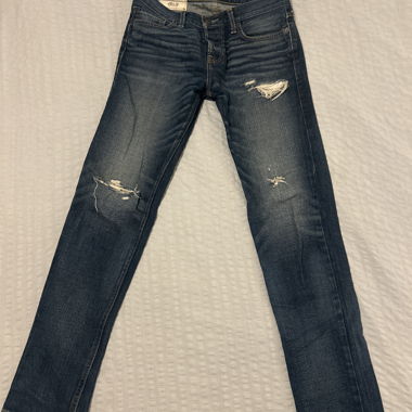 Hollister Ripped Skinny Jeans, Blue