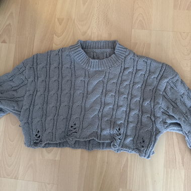 Pull en maille gris