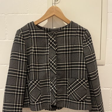 Zara short blazer jacket checkered 60’s 
