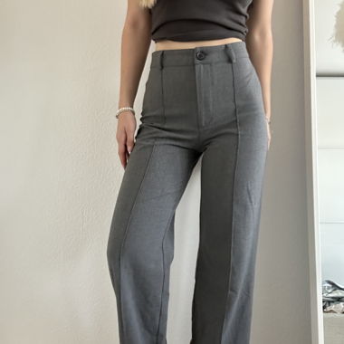 Grey Fabric Trousers