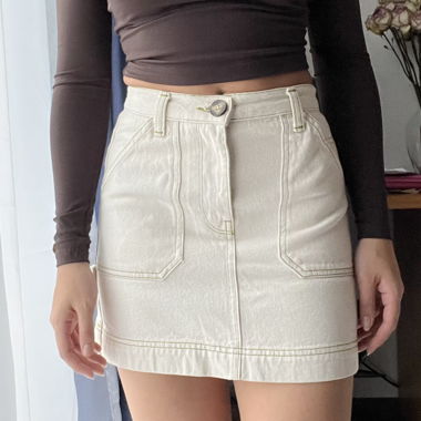 Gonna in denim crema