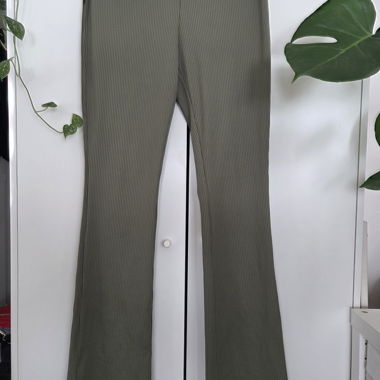 Olive Ribbed Trousers