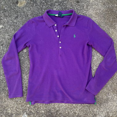 Polo Ralph Lauren viola manica lunga