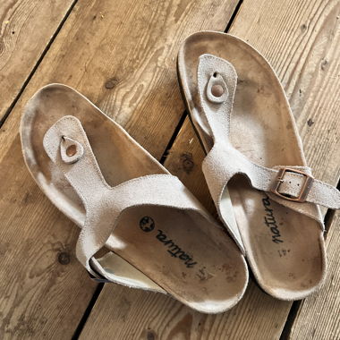 Sandales natura en daim beige
