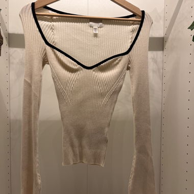 Ribbed Off-Shoulder Knit Top