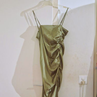 Mid-Length Satin Dress