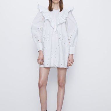 Robe courte blanche ZARA