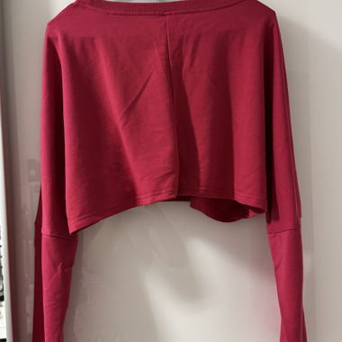 Red long-sleeve crop top