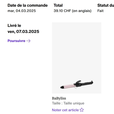 Babyliss lisseur