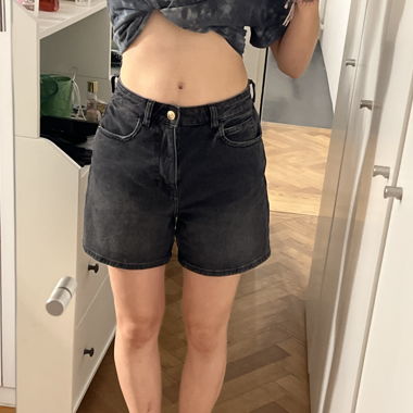 Black denim Shorts
