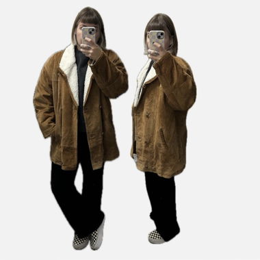 Wildleder Winterjacke mit Teddyfleece