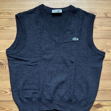 Gilet en maille Lacoste gris foncé