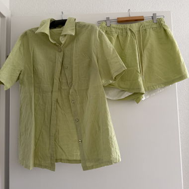 Green shirt and shorts set