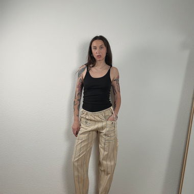 Pantaloni Casual Vintage a Righe