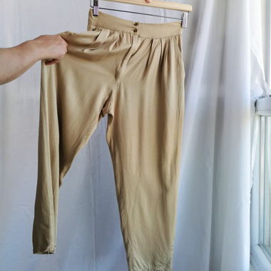 Pantalon d’été taille haute beige