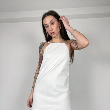 White Zara mini dress with open back 