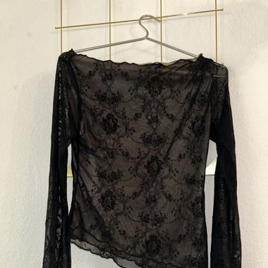 Black off-shoulder lace top