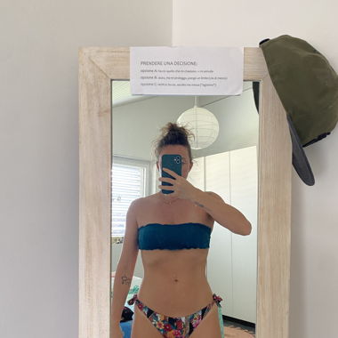 Haut bandeau bikini à fleurs