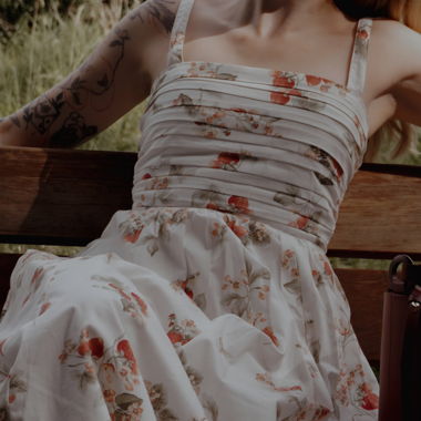Strawberry print spaghetti strap midi dress