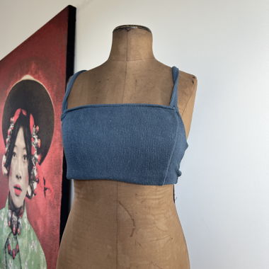 ZARA blue knit crop top size S