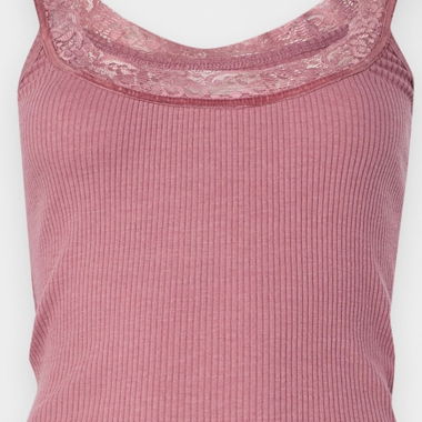Top tank rosa con pizzo