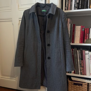 Cappotto grigio Benetton vintage con lana