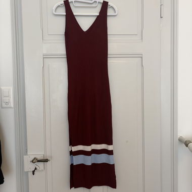 Robe midi tricot bordeaux