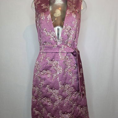 Robe Dries Van Noten à fleurs métalliques