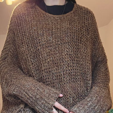 ♡Poncho en maille marron♡
