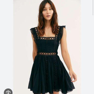 Free People schwarzes Mini-Kleid
