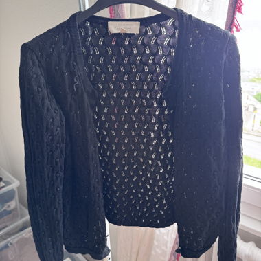 Sezane Black Knit Cardigan