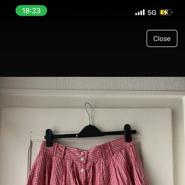 Vintage gingham skirt red