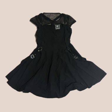 abito mesh nero Killstar con fibbie