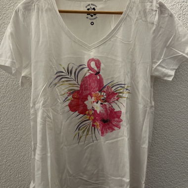 T-shirt blanc floral