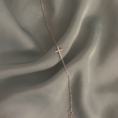 Bracelet Croix en Argent Véritable