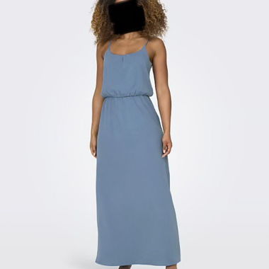 Blue Long dress adjustable spaghetti straps