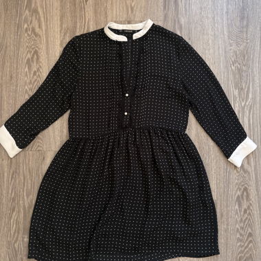 Robe noire courte à pois Zara 
