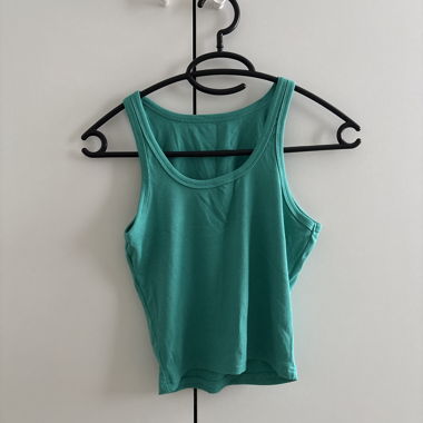 Türkises Ripp-Tanktop