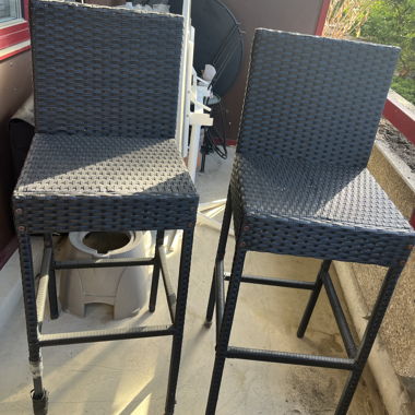 2 Black Bar Stools
