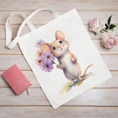 Baumwolle Tasche Maus Druck