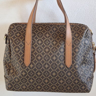 FOSSIL Satchel Handtasche braun gemustert