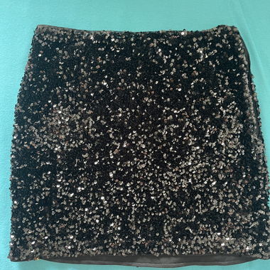 Black Sequin Mini Skirt