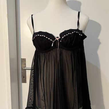 Black Sheer Babydoll Lingerie Top