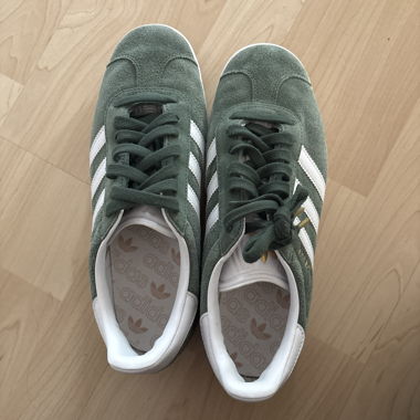 Green Adidas Gazelle sneakers