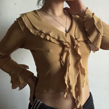 Top beige Y2K