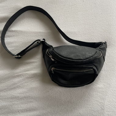 Borsa crossbody in ecopelle nera