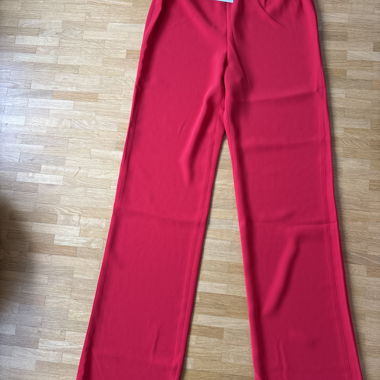 Red Wide-Leg Trousers