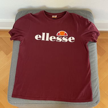 T-shirt Ellesse bordeaux logo bianco – Taglia L