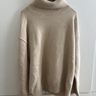 Beige Turtleneck Sweater